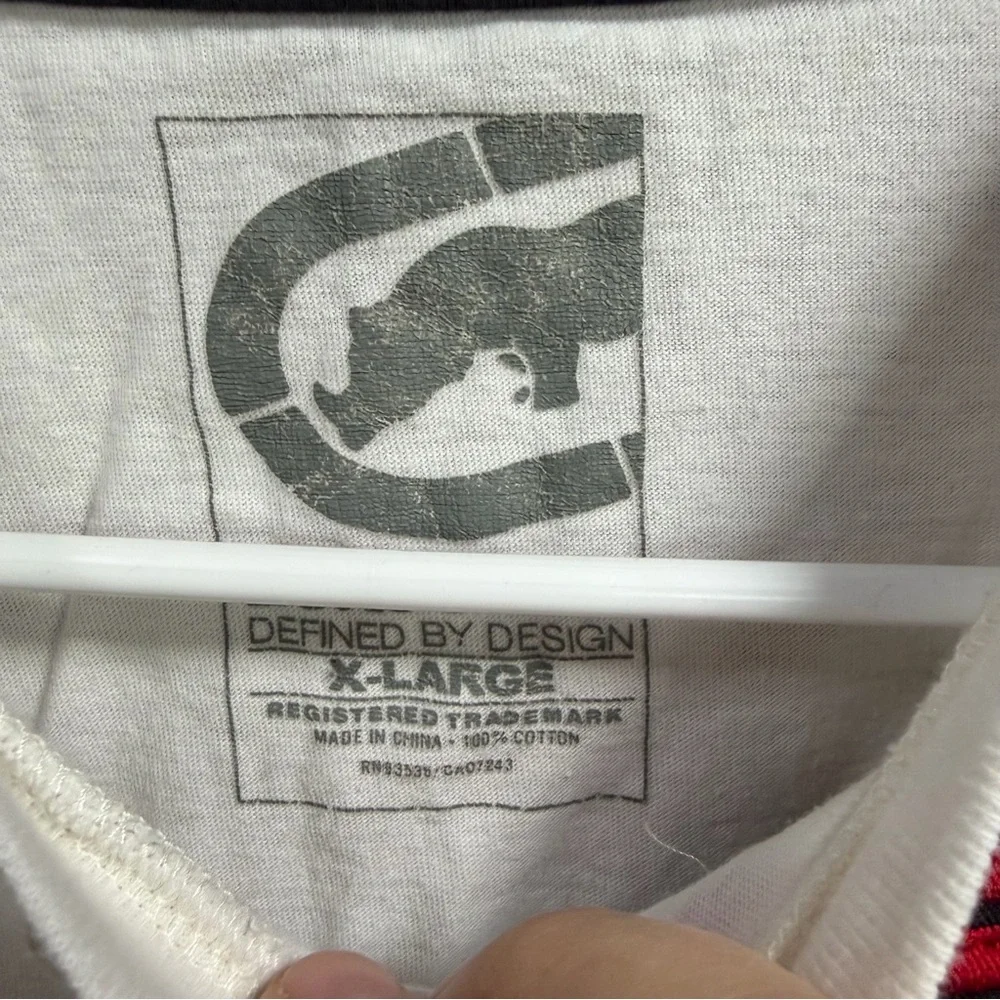 Ecko Unlimited White Short Sleeve Graphic Tee with Red & Black Accents - Picture 2 of 6
